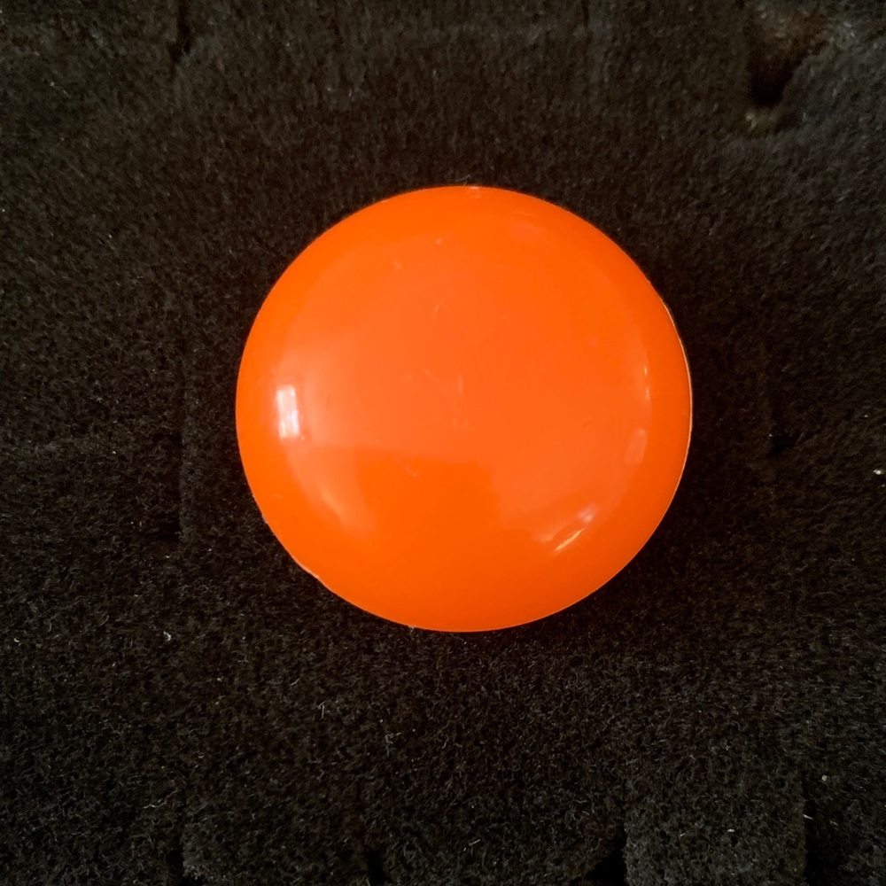 Bright Orange Vintage Button Ring